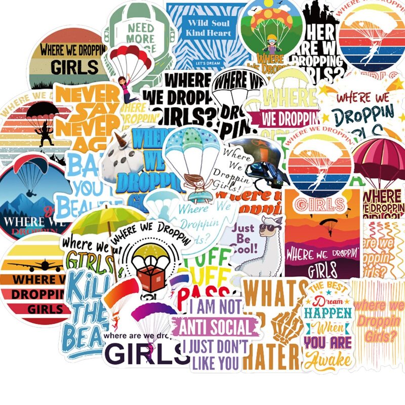 

50pcs Cartoon Graphic Sticker, Multicolor