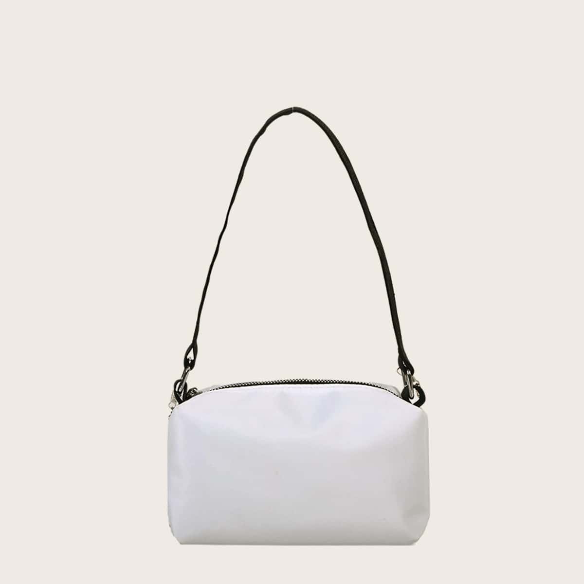 

Solid Chain Shoulder Bag, White