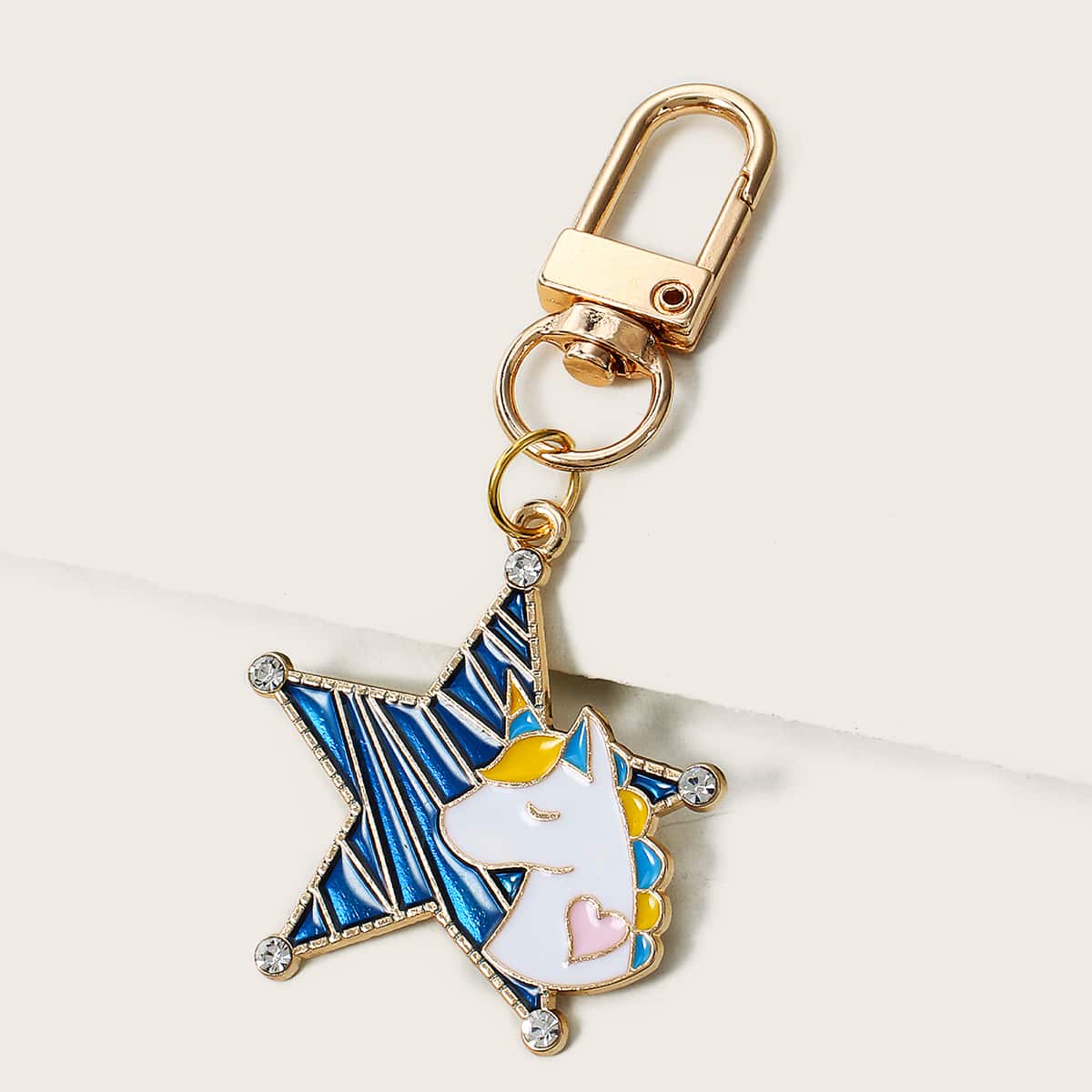 

Cartoon Unicorn & Star Bag Charm, Blue