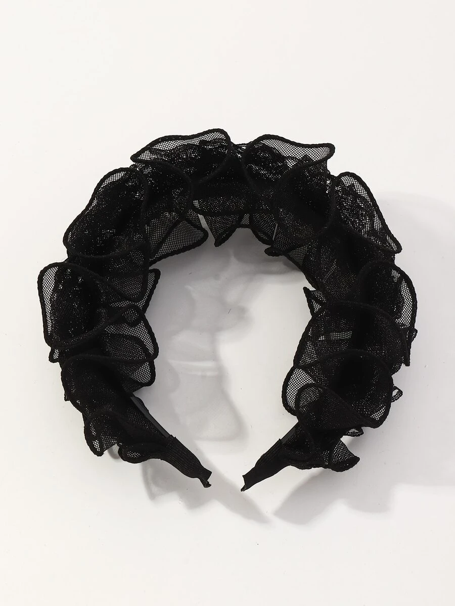 小女童網紗髮箍 - 黑色 - 查看 1