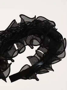 小女童網紗髮箍 - 黑色 - 查看 2