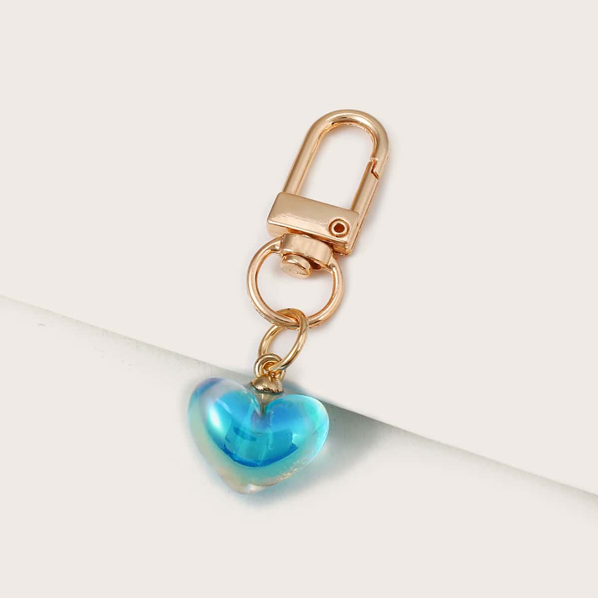 

Holographic Heart Bag Charm, Blue