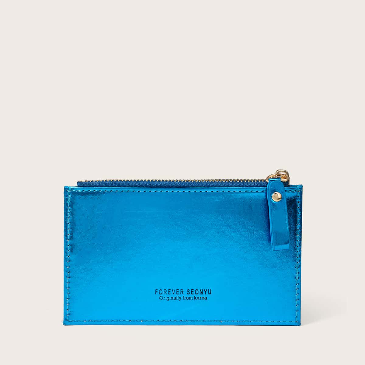 

Simple Zip Purse, Blue