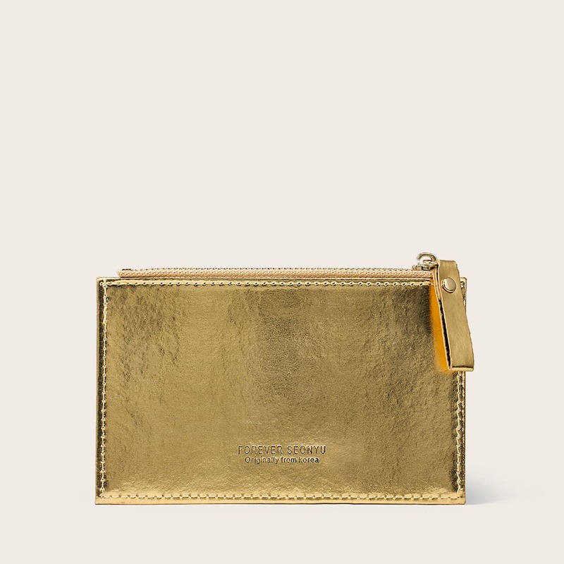 

Simple Zip Purse, Gold