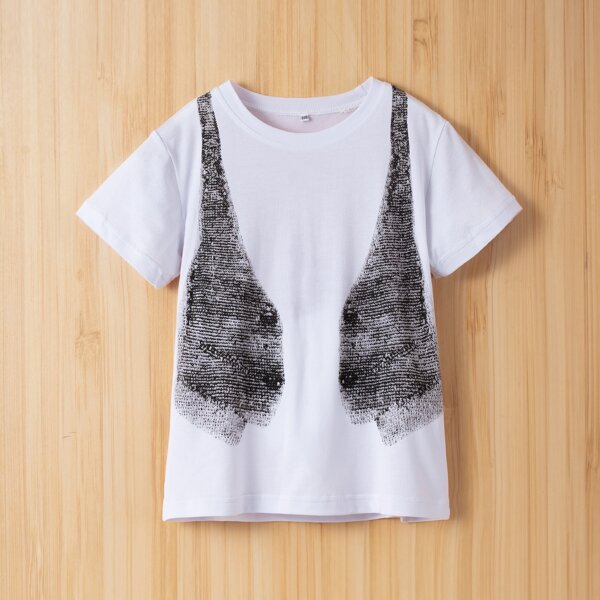 

Boys Graphic Print Round Neck Tee, White