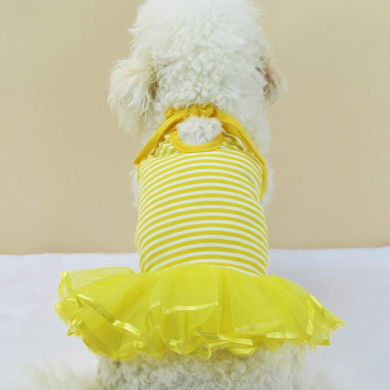 

Striped Pattern Pet Dress, Yellow