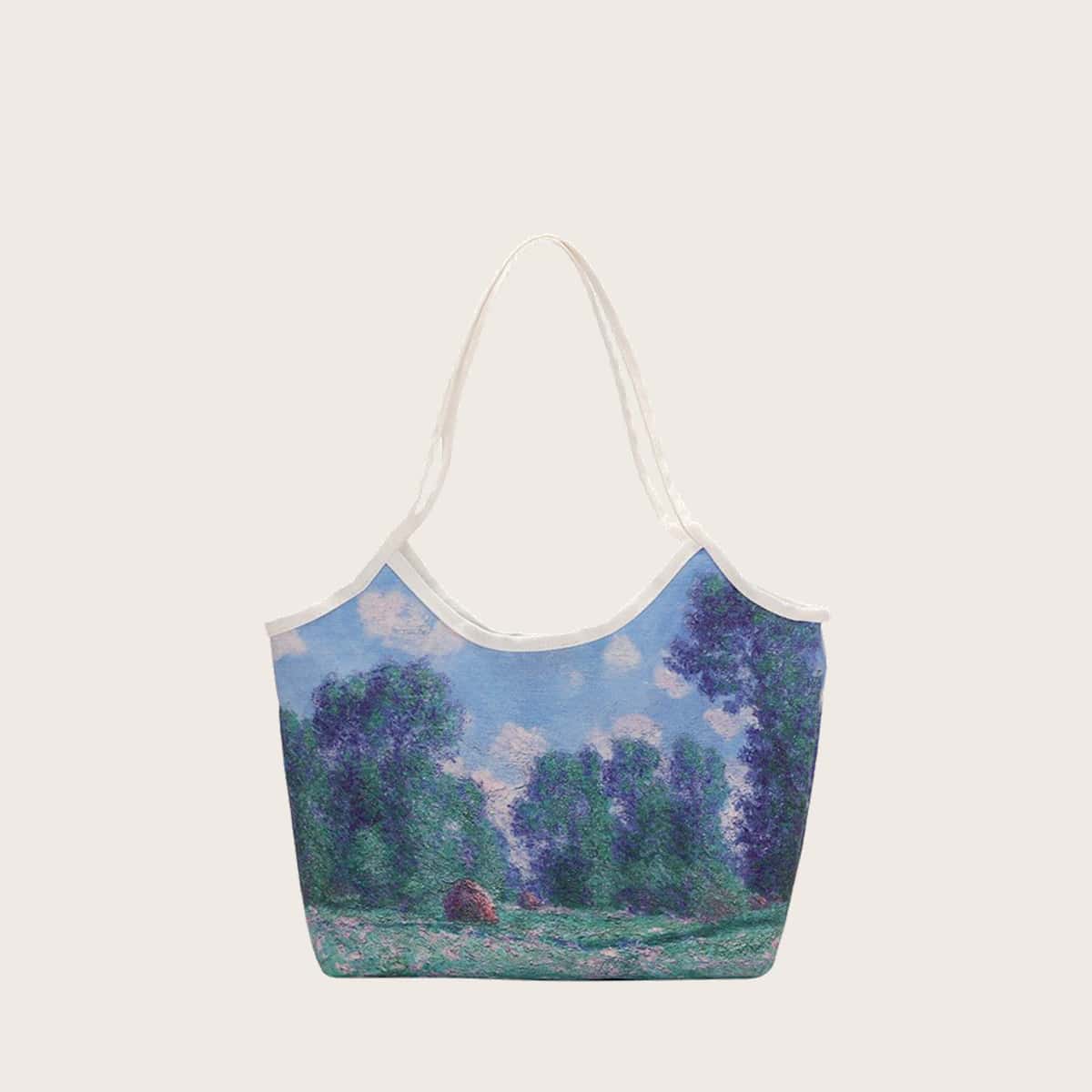 

Oil Painting Tote Bag, Blue