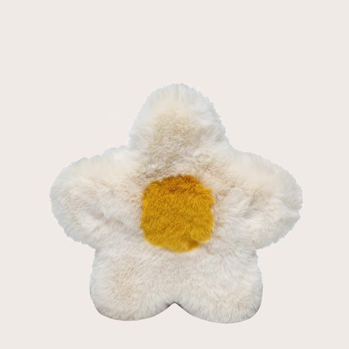 

Fluffy Flower Design Crossbody Bag, Beige