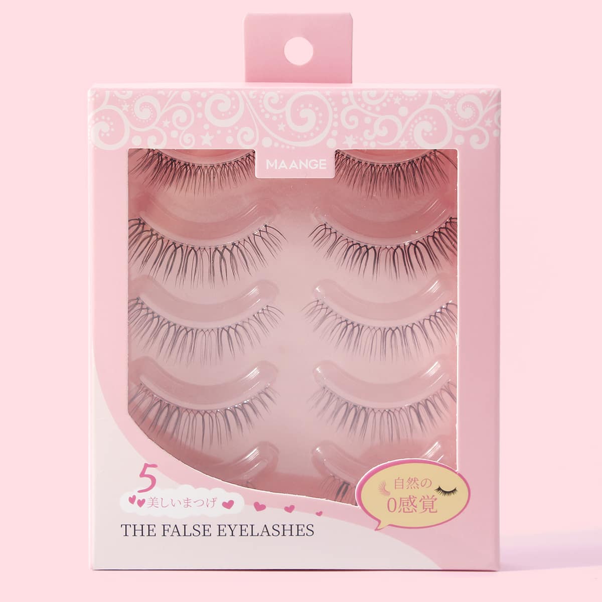 

5pairs Pointed Cat Eye Lashes, Black