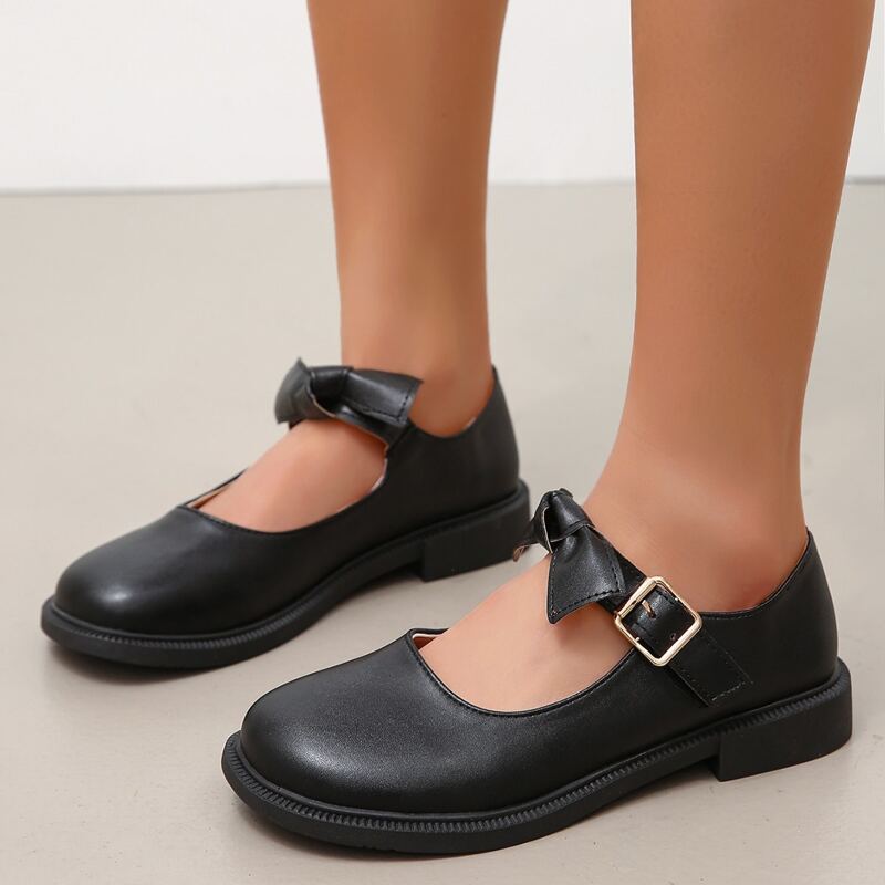 

Knot Strap Mary Jane Flats, Black