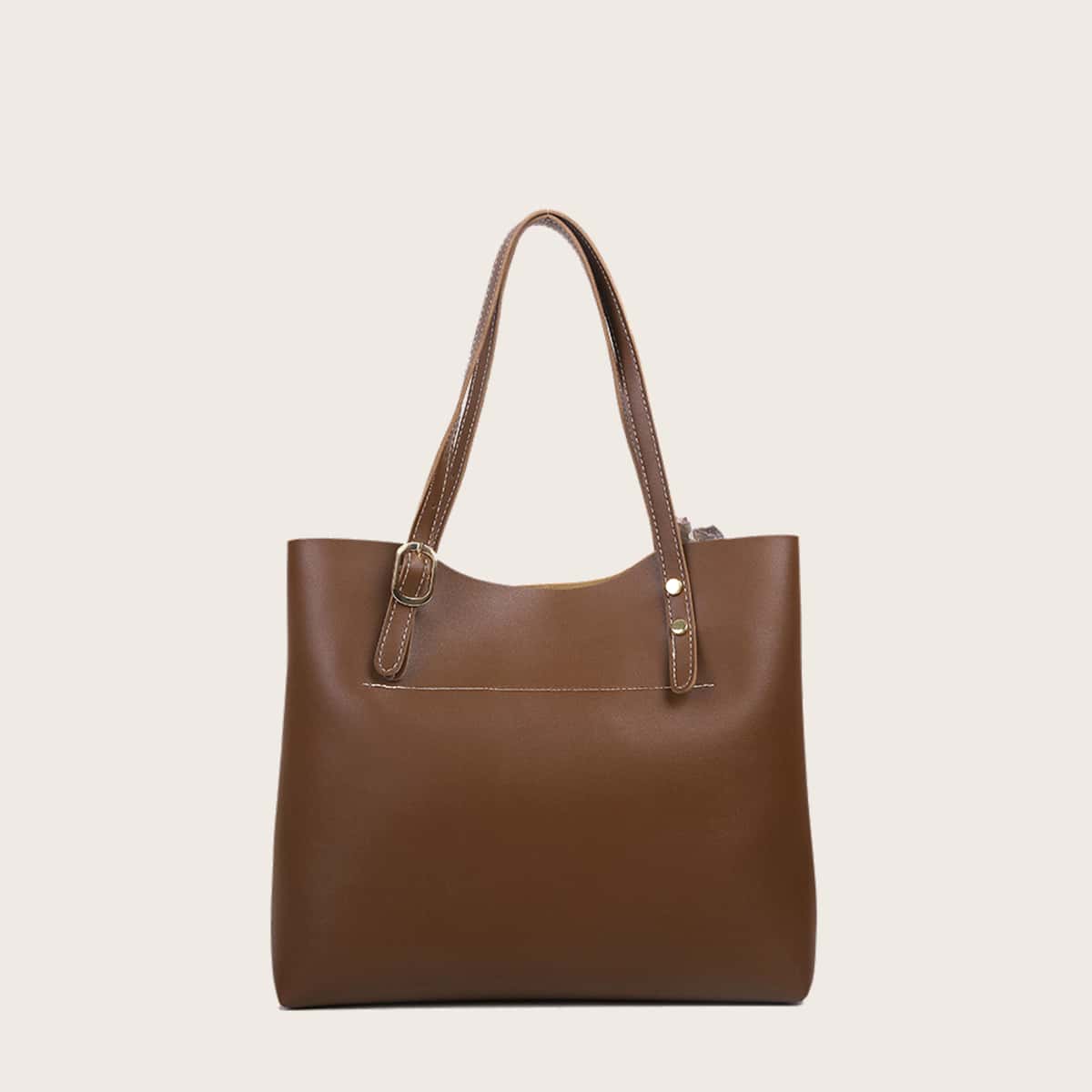 

Solid Tote Bag, Brown