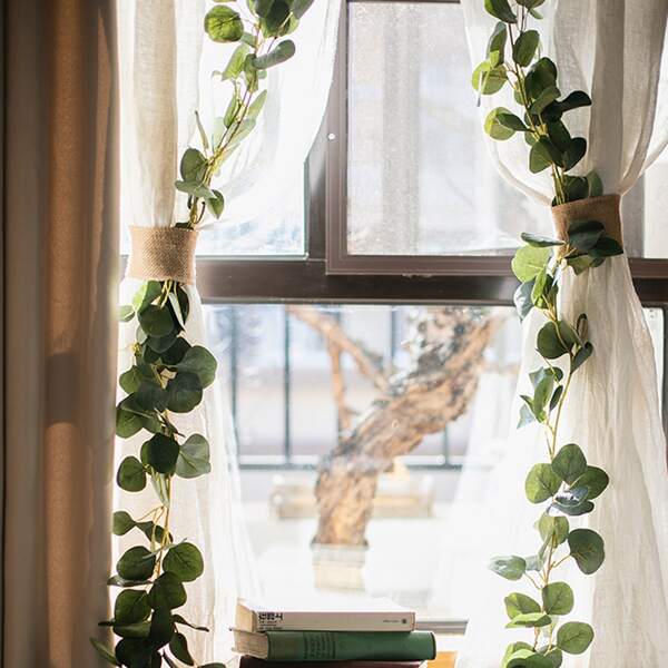 

1pc Artificial Eucalyptus Leaf Vine, Green
