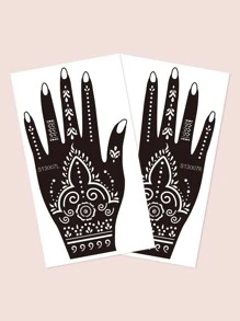 2pcs Graphic Tattoo Stencil - Black - View 2