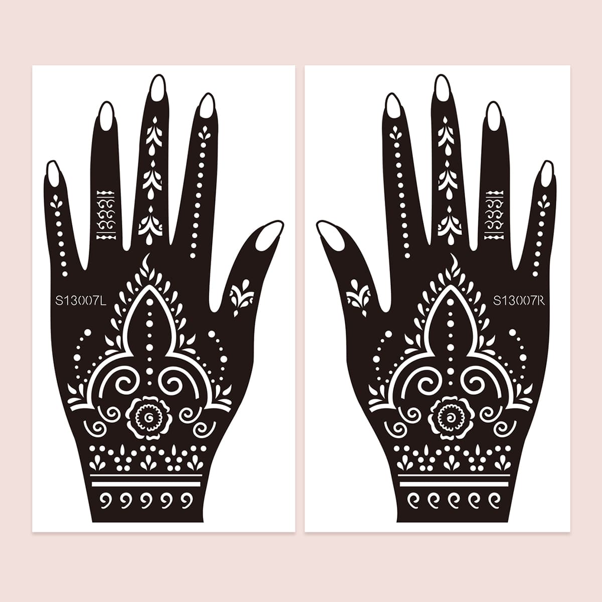 

2pcs Graphic Tattoo Stencil, Black