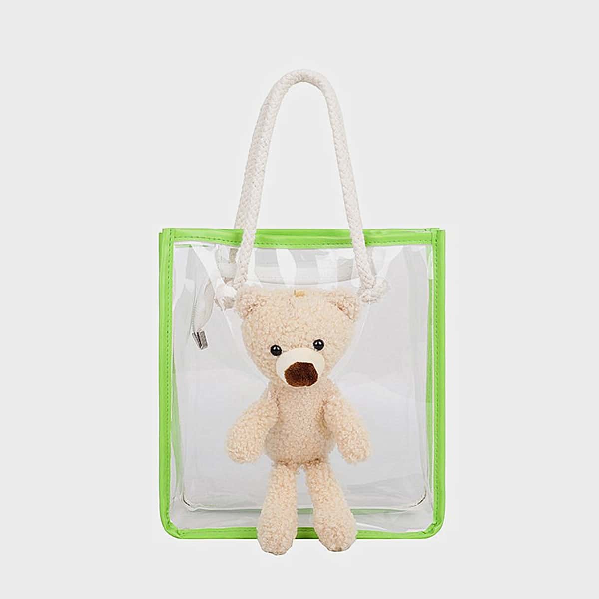

Cartoon Bear Clear Bag, Multicolor