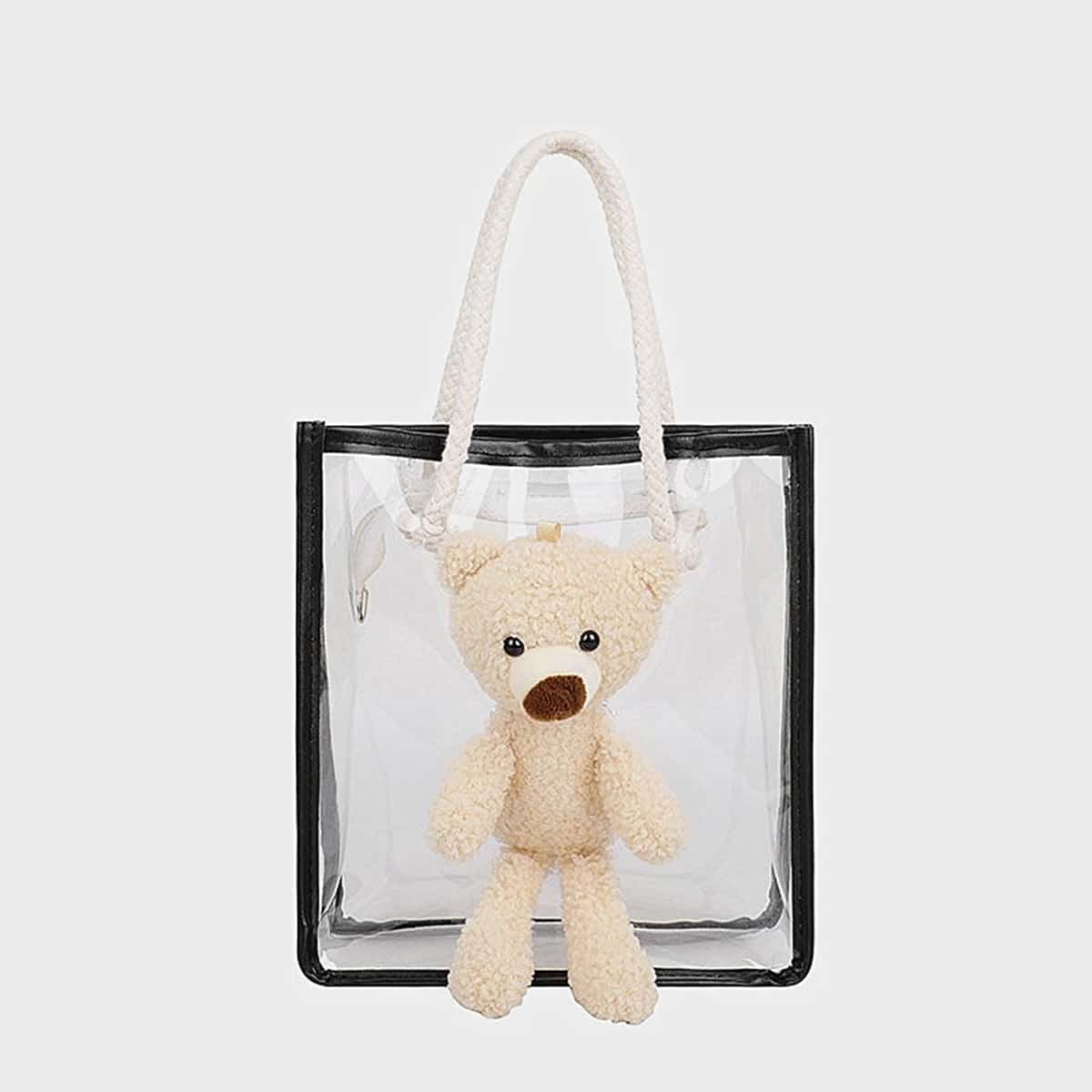 

Cartoon Bear Clear Bag, Multicolor