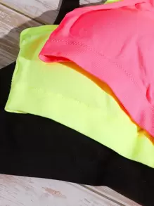 SHEIN Cheerettes 3 Packs Solid Crisscross Sports Bra