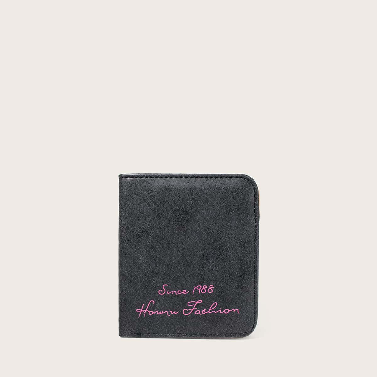 

Letter Graphic Short Purse, Black