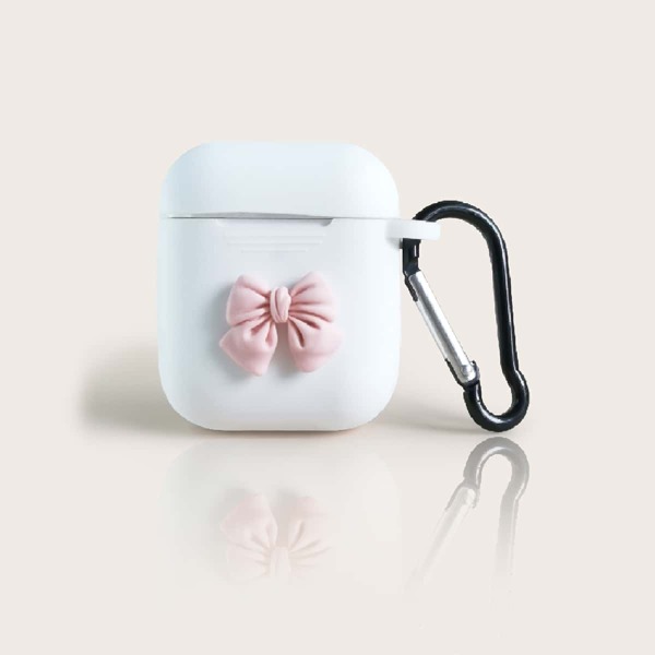 

Силиконовый чехол для Airpods с бантом, Нежний розовый