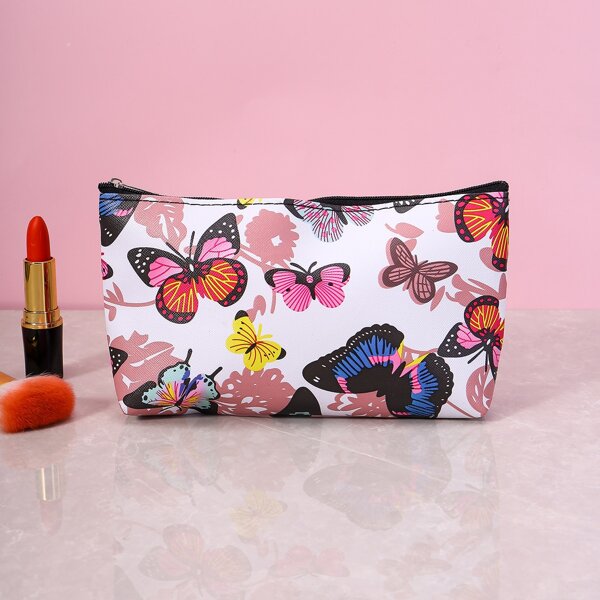 

Butterfly Pattern Zipper Makeup Bag, Multicolor