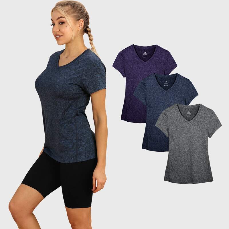 

3pack V Neck Sports Tee, Multicolor