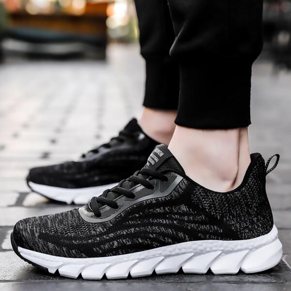 

Lace Up Front Knit Sneakers, Grey