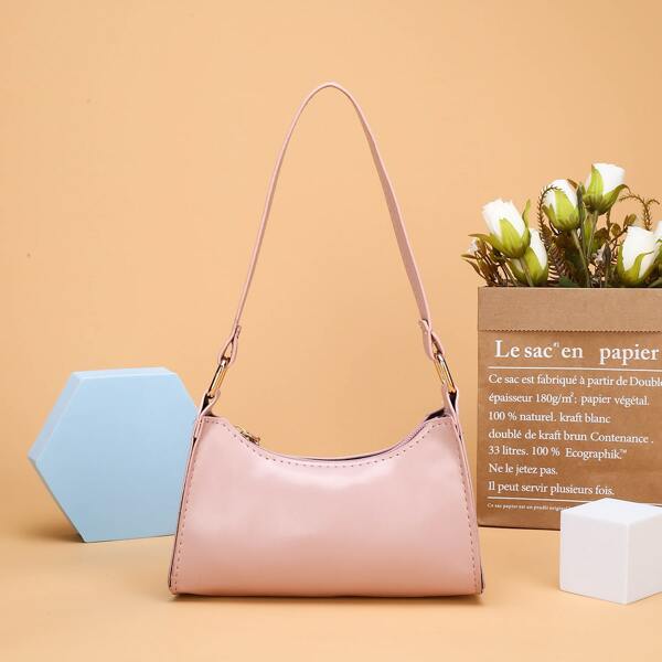 

Girls Minimalist Baguette Bag, Pink