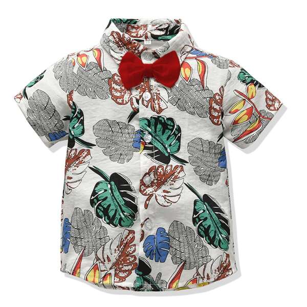 

Toddler Boys Tropical Print Bow Shirt, Multicolor