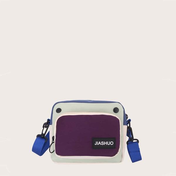 

Color Block Crossbody Bag, Purple