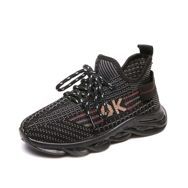 

Boys Letter Graphic Lace-up Decor Sneakers, Black