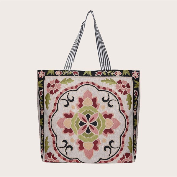 

Floral Pattern Tote Bag, Multicolor