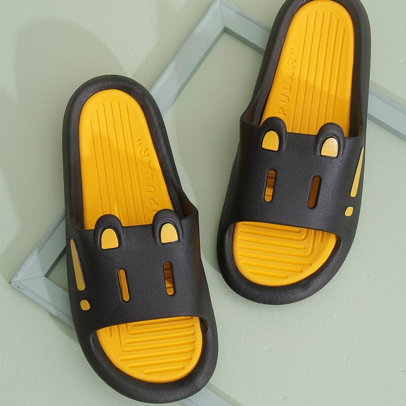 

Guys Cartoon Design Shower Slides, Black
