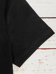 Sea Horse Print Short Sleeve Tee - Black - View 3
