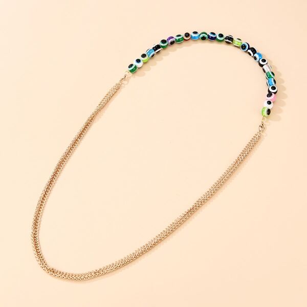 

Eye Bead Decor Necklace, Multicolor