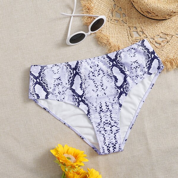 

Plus Snakeskin Print Bikini Panty, Purple