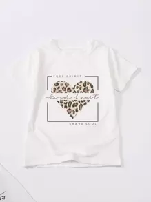 SHEIN Tops con gái lớn Báo Giải trí - trắng - Xem 1