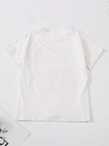 SHEIN Tops con gái lớn Báo Giải trí - trắng - Xem 2