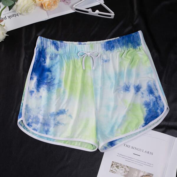 

Tie Dye Dolphin Hem Track Shorts, Multicolor