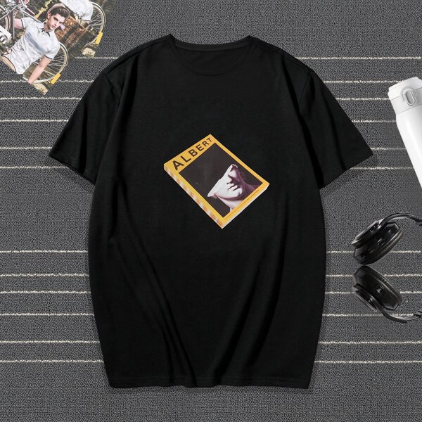 

Men Figure & Letter Graphic Tee, Black