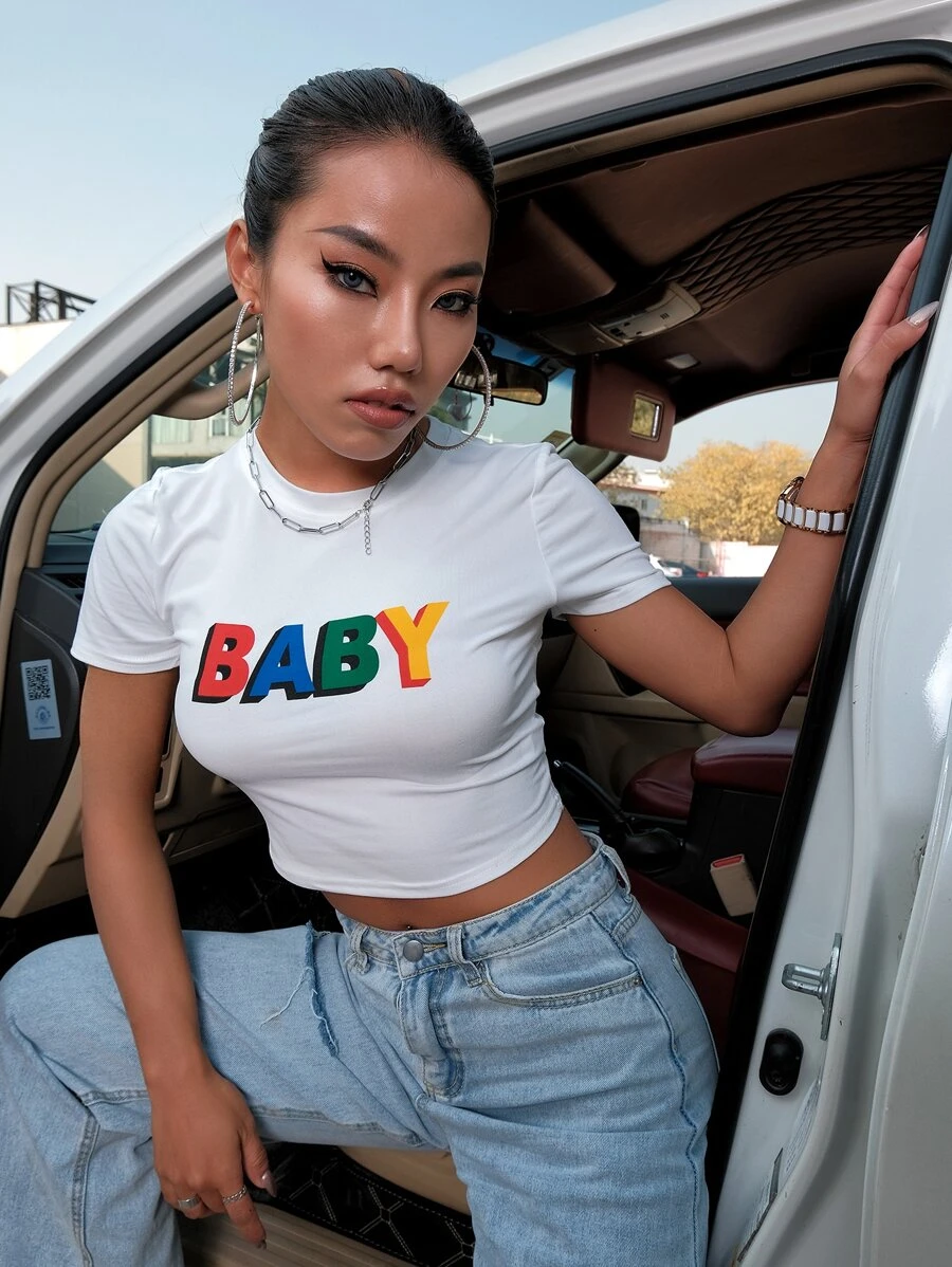 Áo thun Lá thư Giải trí - trắng - Xem 1