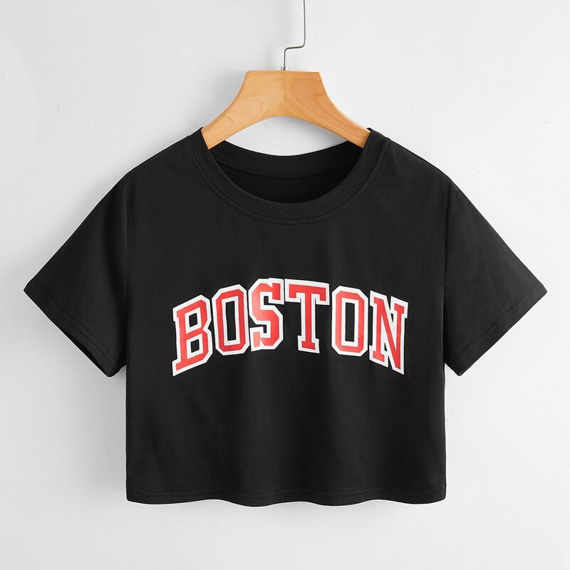 

Letter Crop Tee, Black