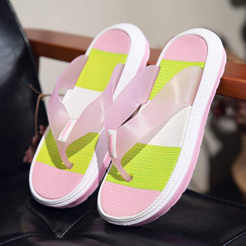 

Letter Graphic Flip Flops, Pink