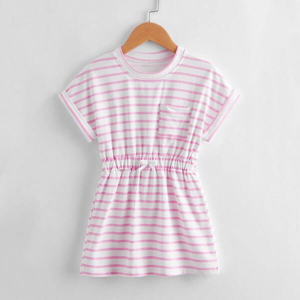 

Toddler Girls Striped Bow Tee Dress, Multicolor