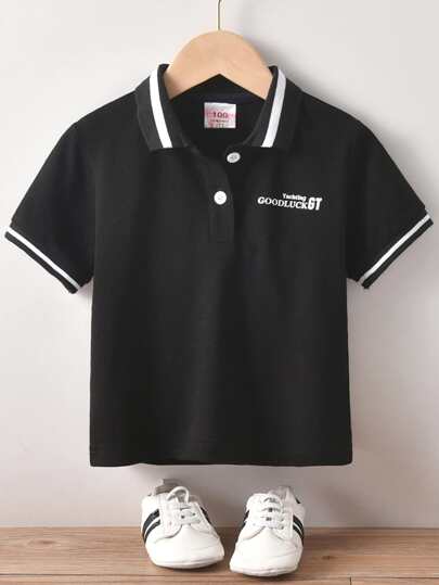 قميص غولف بجرافيك عبارة للاولاد الصغار