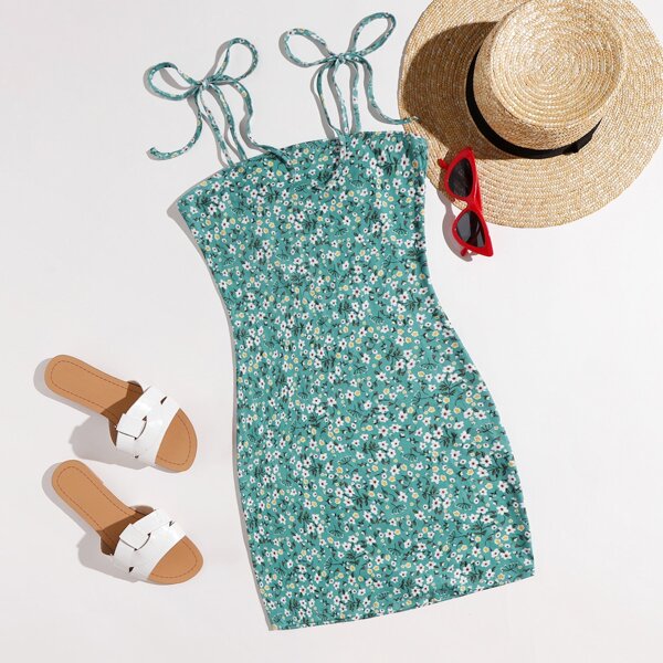 

Ditsy Floral Cami Sundress, Green