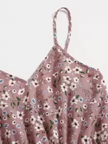 SHEIN VCAY 滿版印花吊帶連衣裙 - 彩色 - 查看 4