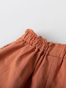 Niñas Shorts unicolor con cordón delantero - Naranja - Ver 5