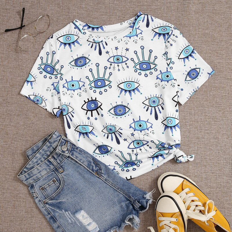 

Figure & Star Print Tee, White