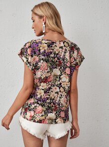 SHEIN LUNE Floral Print Top - Multicolor - View 2