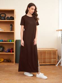 SHEIN Allover Print Pleated Panel Dress